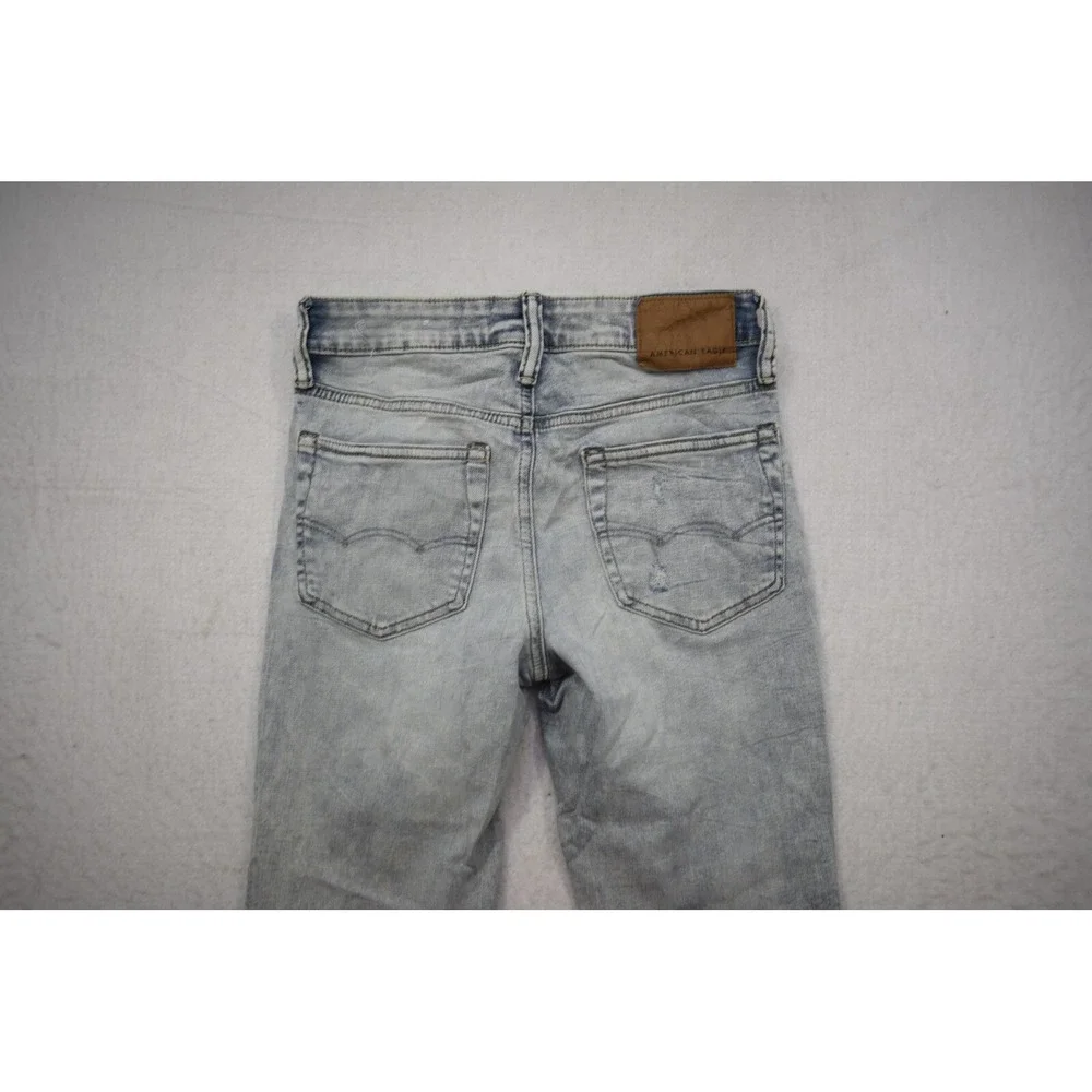 American Eagle AirFlex Skinny Stretch Distressed Denim Blue Jeans Mens 28‎ x 30